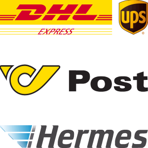 Versandarten: DHL Express, UPS, Österreichische Post, Hermes